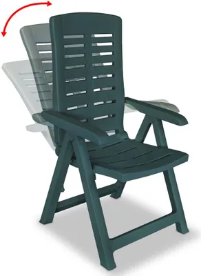 Image de vidaXL Chaises de jardin réglables 2 pcs. Plastique Vert