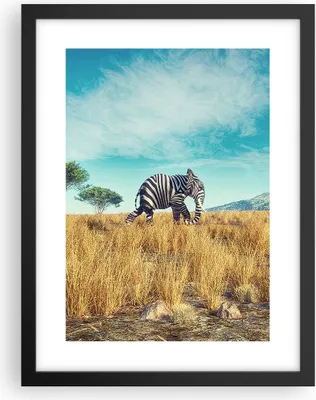 Produktbild von Gerahmtes Poster - Schwarzer Rahmen - Surreal Elefant Rippen - 30x40 cm - Wand Bild - Wanddeko - Wandbilder - Kunstposter - Wandposter - Bilderrahmen - Bilder - Kunstdruck - P2BPA30x40-4717