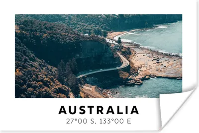 Produktbild von MuchoWow® Poster Australien - Meer - Schnellstraße - Sommer 180x120 cm - Fotoplakat