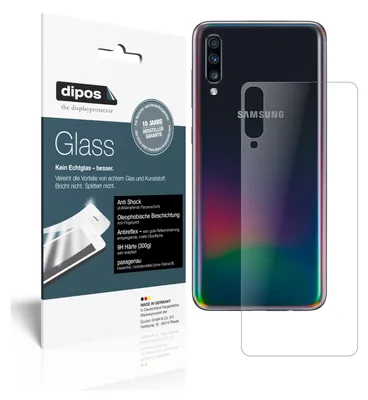 Produktbild von 2x Schutzfolie für Samsung Galaxy A70 Rückseite matt - Anti-Shock 9H Folie dipos