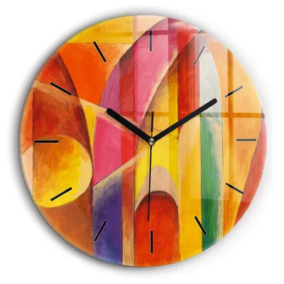 Produktbild von Wallfluent Große Wanduhr – Stilles Quarzuhrwerk - Uhr Dekoration Wohnzimmer Schlafzimmer Küche - Zifferblatt mit Striche - schwarze Zeiger - 60 cm - Kunst Dekoration Abstraktion