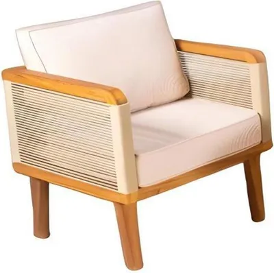 Image de Fauteuil de jardin Fauteuil de jardin avec coussins Coussin Résistant à l'eau Beige