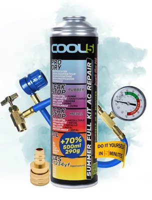Produktbild von 5-in-1 Cool5 Kältemittel-Set + Schlauch für Klimaanlage, R1234yf-Ersatz