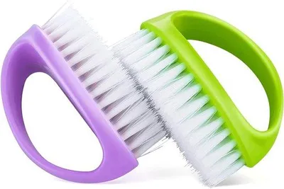 Immagine prodotto di Set di 2 spazzole per la pulizia delle unghie con manico, pulizia profonda, per uomo, resistenti