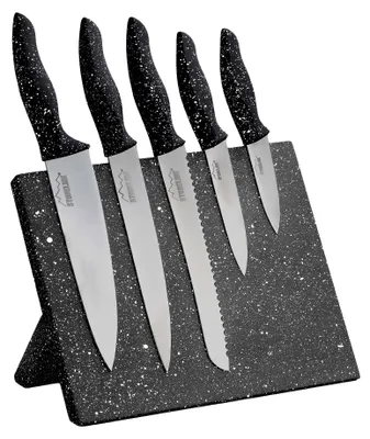 Produktbild von STONELINE® Edelstahl Messer Set 5-teilig mit Messerblock | Schwarz