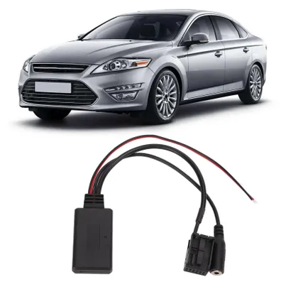 Image de Adaptateur audio Bluetooth 5.0 AUX pour voiture, kit microphone, kit mains libres, remplacement pour autoradio Ford 6000CD