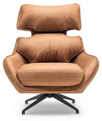 Produktbild von Drehsessel Sessel Ohrensessel Stoffsessel Braun Polster Wohnzimmer