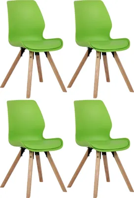 Produktbild von 4er Set Stuhl HLO-CP89 Kunststoff grün