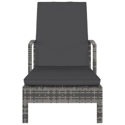 Produktbild von vidaXL Sonnenliege mit Armlehnen Poly Rattan Grau