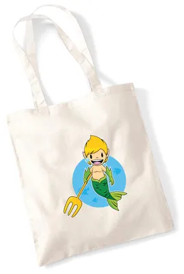 Produktbild von Huuraa Jutebeutel Wassermann Fabelwesen 10 Liter Natural Baumwolle Tasche Geschenkidee