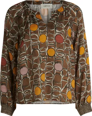 Produktbild von Bluse Kurz 1/1 Arm 7820 Brown/Yellow Größe 36