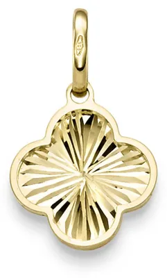 Produktbild von Anhänger Kleeblatt Blume 18,5x12,5mm aus 585 Gold Gelbgold diamantiert glänzend