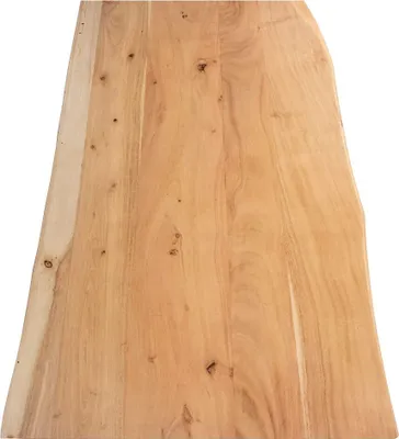 Produktbild von Tischplatte 100x60 cm Curt, Holzplatte Akazienholz massiv + naturfarben + lackiert, Baumkanten-Platte für Heimwerker, Arbeitsplatten, Tische & Fensterbretter