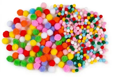 Bastel-Pompons 700 Stück, 1 cm & 2 cm, bunt, Filzkugeln