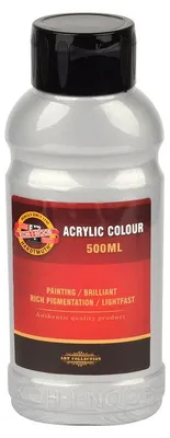 Zdjęcie produktu dla KOH farba akrylowa 500 ml butelka srebrna