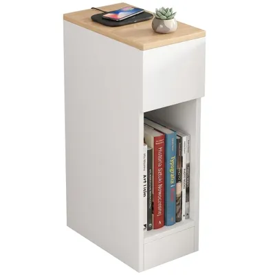 Obrázek produktu pro Úzký noční stolek se zásuvkou – moderní loft – 60 cm