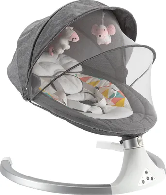 Image de Transat électrique avec télécommande Timer Jouets Baby Bluetooth 27 ° fauteuil à bascule (gris) pour bébés jusqu'à 15kg