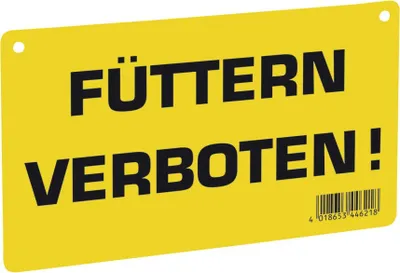 Produktbild von Kerbl Warnschild Füttern verboten, 20×12?cm, beidseitig, Kunststoff