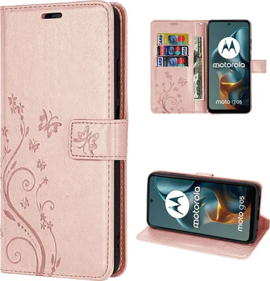 Produktbild von Hülle für Motorola Moto G05 / Moto E15 Handyhülle mit [Standfunktion][Kartenfächern] in Rosegold