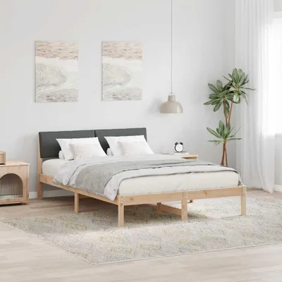 Obrázek produktu pro Maison Exclusive – rám postele hnědý a tmavě šedý 160 x 200 cm masivní borovice