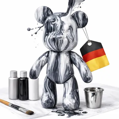 Produktbild von Worldwide DIY Malbär – Bastelset für Kinder & Erwachsene | Bärenfigur selbst bemalen inkl. Farben, Pinsel & Zubehör | Geschenk & Deko