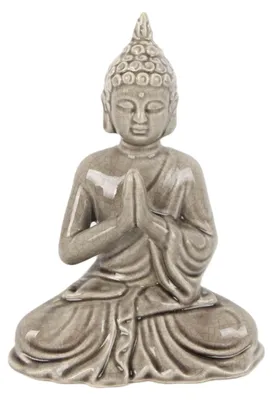 Produktbild von TrendLine Dekofigur Buddha Keramik 21 x 16 cm grau