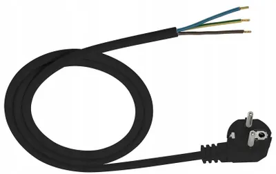 Produktbild von Anschlusskabel Mit Winkelstecker 3 × 1,5 A, 3 M, Schwarz – E+20-011