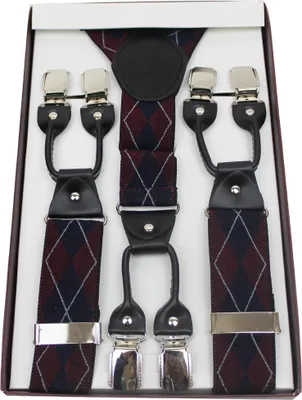 Produktbild von Banned Hosenträger - Rockabilly Braces Kariert Burgunder