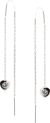 Produktbild von Golders Durchzieh-Ohrringe in Herzform, aus 925 Silber mit Zirkonia