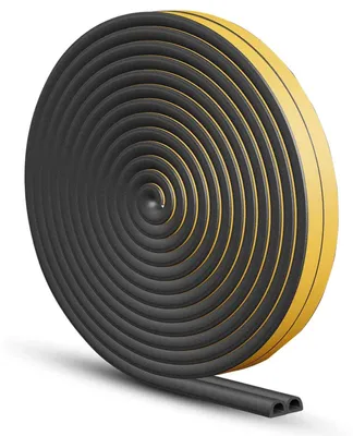 Immagine prodotto di Guarnizione autoadesiva a profilo a "D" per porte e finestre, 9 x 6 mm / 6 metri, colore nero