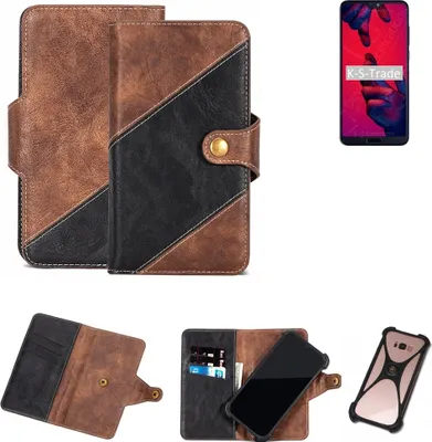 Produktbild von K-S-Trade Handy Hülle Schutz Hülle Schutzhülle Bookstyle Case kompatibel mit Huawei P20 Pro Handy Cover Hülle Schutztasche 1x