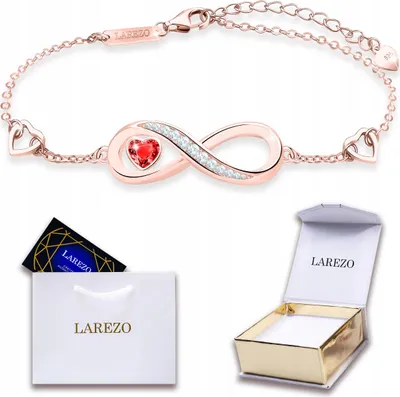 Produktbild von Vergoldetes rotes Zirkonia-Armband mit Infinity Love SILBER 925