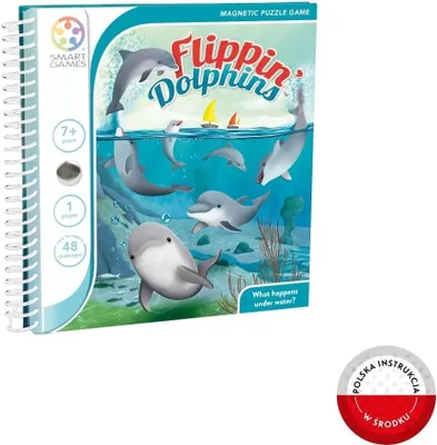 Image de SmartGames - Flippin' Dolphins, jeu de puzzle magnétique avec 48 défis, 7 ans et +