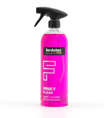 Produktbild von FERDOTEC Felgenreiniger Pinky Flash (750 ml) – Säurefrei & pH-neutraler Felgenreiniger mit Gel-Formel und Wirkindikator – Für alle Felgenarten
