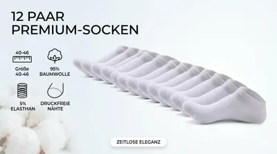 Produktbild von Garcia Pescara 12 Paar Sneaker Socken in weiß Gr. 40-46 aus Baumwolle Füßlinge