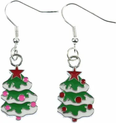 Produktbild von Weihnachtsbaum Ohrringe Miniblings Hänger Tannenbaum Christbaum Weihnachten bunt