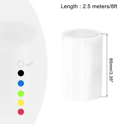 Produktbild von 2,5m L?nge PVC Schrumpfschlauch 54mm ID, 85mm Flachbreite Isolierschlauch Wasserdicht Schutzschlauch, Verh?ltnis 2:1 Schrumpfschl?uche fš¹r 18650 21700 AA AAA Batterien, Wei?