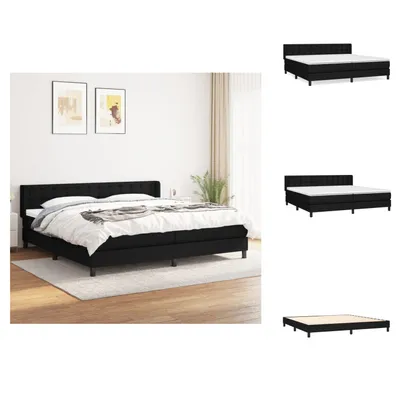 Produktbild von vidaXL Boxspringbett mit Matratze Schwarz 200x200 cm Stoff -  Betten & Bettgestelle