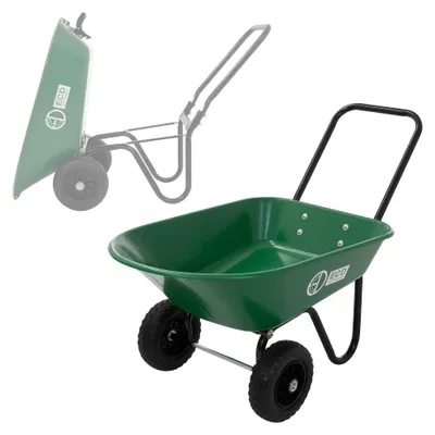 Imagen del producto de Carretilla con función de volcado, capacidad de 78 litros, estructura de acero, para uso en jardinería y construcción