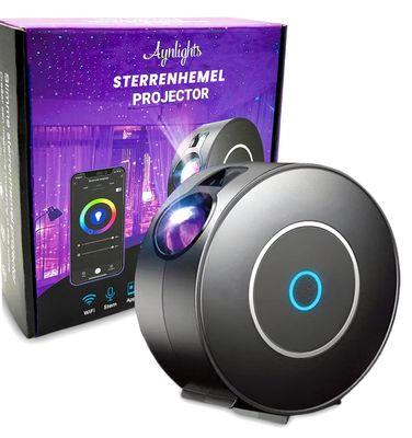 Aynlights® Smart Star Projektor [Original] –Schwarz– Mit Bluetooth – Sternenhimmel Projektor – Steuerung über App, Gerät, Alexa ,Google