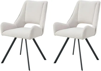 Produktbild von xonox.home Stuhl 2er Set Helen Webstoff creme (B/H/T): 56 x 91 x 63 cm