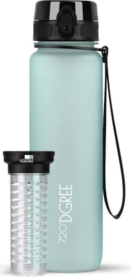 Produktbild von uberBottle softTouch Trinkflasche mit Fruchtbehälter 1000ml / Spring Green/ 720DGREE