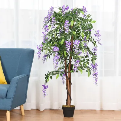 Immagine prodotto di Pianta artificiale utilizzabile Palma artificiale Albero artificiale 150 cm Viola