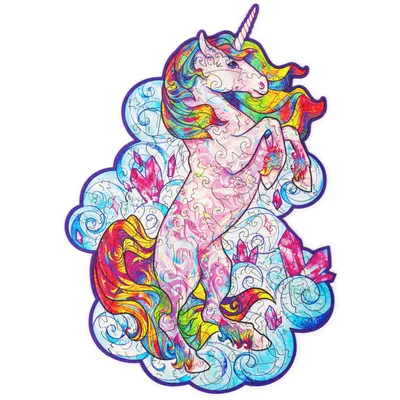 Produktbild von UNIDRAGON Holzpuzzle Tier – Inspirierendes Einhorn – 103 Teile – Klein 18 x 24 cm