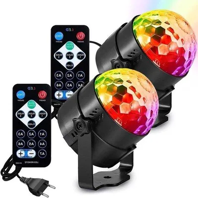 Obrázek produktu pro 2 ks 360° otočných disco koulí – party světla, disco koule reagující na hudbu pro děti s dálkovým ovládáním – KTV, Halloween, Vánoce, dekorace na dětské oslavy