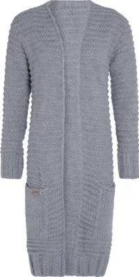Produktbild von Knit Factory Alex lange Strickjacke - Grau - 40/42