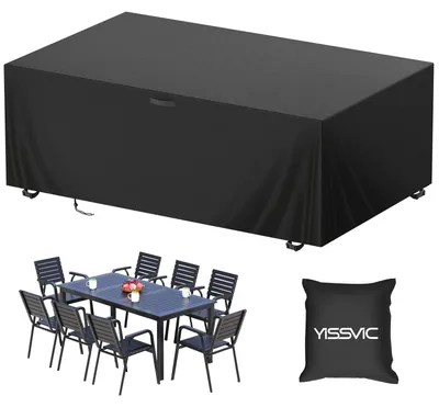 Zdjęcie produktu dla Pokrowiec ochronny na meble ogrodowe, wymiary: 180 x 120 x 74 cm, wykonany z materiału Oxford 420D, wodoodporny i wiatroodporny, odporny na promieniowanie UV