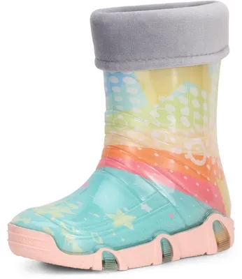 Produktbild von Ladeheid Kinder Mädchen Jungen Gummistiefel Gefüttert Swk2020 (Türkis Muster-31, 25/26)