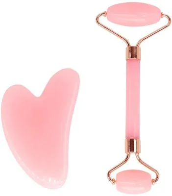 Produktbild von Naturstein Gua Sha Set - Gesichtsroller - Massagehilfe - Hautpflege - Entspannung und Regeneration