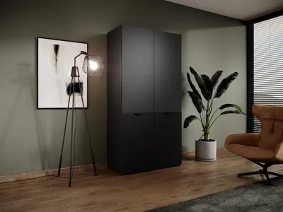 Obrázok produktu pre Šatníková skriňa MARFA 101 - grafitová čierna